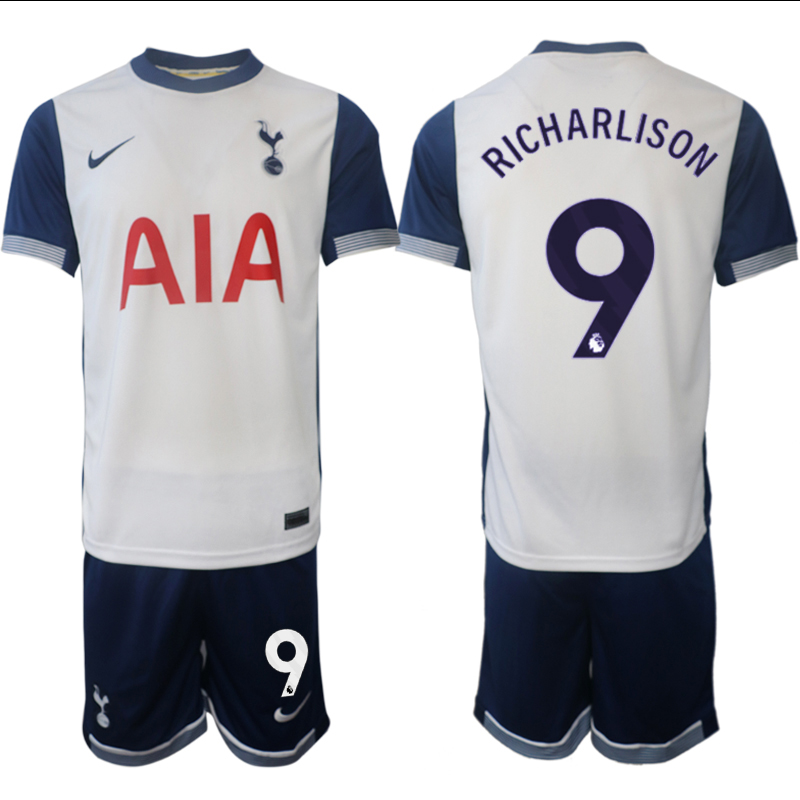 Men 2024-2025 Club Tottenham home White #9 Soccer Jersey